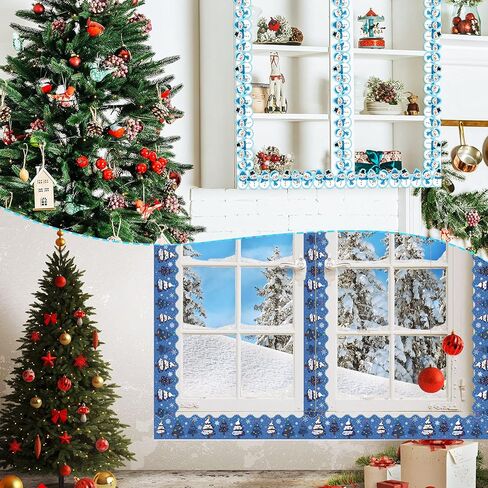 63ft الشتاء نشرة المجلس الحدود ثلج نشرة مجلس الزينة عيد الميلاد الحدود ورقة عطلة الحدود ندفة الثلج شجرة عيد الميلاد موجة حافة تقليم للمدرسة الفصول الدراسية مكتب الطرف (نمط حية) in Kuwait