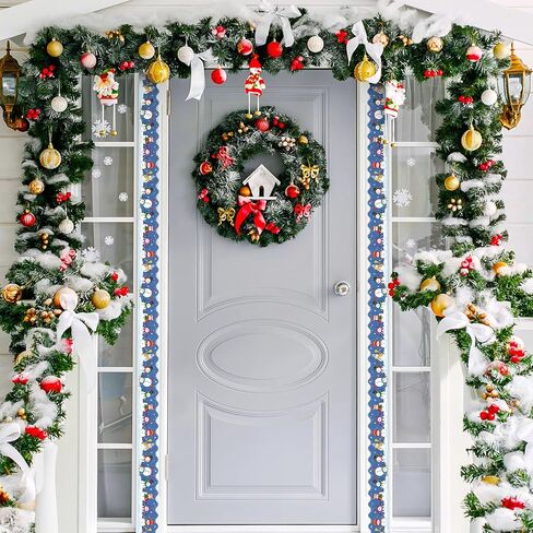 63ft الشتاء نشرة المجلس الحدود ثلج نشرة مجلس الزينة عيد الميلاد الحدود ورقة عطلة الحدود ندفة الثلج شجرة عيد الميلاد موجة حافة تقليم للمدرسة الفصول الدراسية مكتب الطرف (نمط حية) in Kuwait