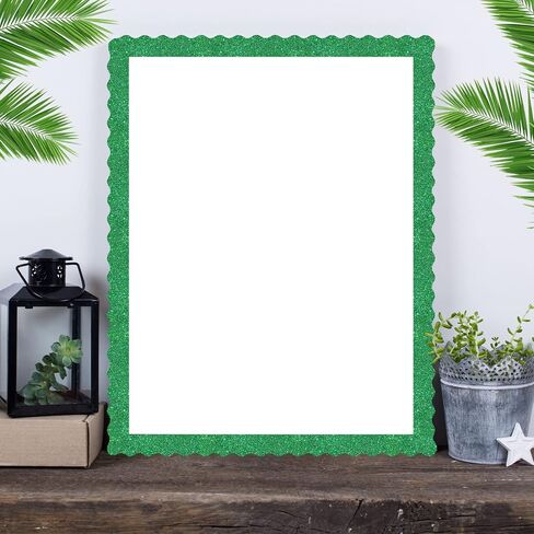 Containlol 118 Ft Glitter Bulletin Board Borders, 120 Sheets Scalloped Classroom Border Trim for School Decor, St. Patrick’s Day, Back to School & Seasonal Displays(Blue) in Kuwait