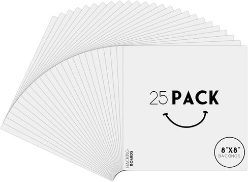 Golden State Art 7x7 Backing Boards, 25 Pack Bright White Backer Boards | 4-Ply Thickness Cardboard Backing for Picture Frames, Art Prints, Carfts, Photos in Saudi Arabia