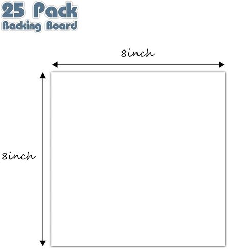Golden State Art 7x7 Backing Boards, 25 Pack Bright White Backer Boards | 4-Ply Thickness Cardboard Backing for Picture Frames, Art Prints, Carfts, Photos in Saudi Arabia