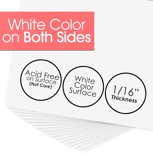 Golden State Art 9x12 White Backing Board, 10 Pack Backer Boards for Print | 4-Ply Thickness Uncut Matte Cardboard, Ideal for Art Prints, Carfts, Photos, Framing Back support in Saudi Arabia