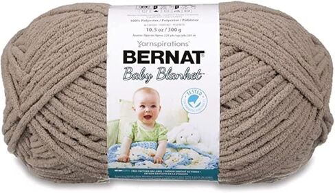 Bernat BABY BLANKET BB Baby Sand Yarn - عبوة واحدة بوزن 10.5 أونصة/300 جرام - بوليستر - #6 ضخمة للغاية - 220 ياردة - حياكة/كروشيه in Saudi Arabia