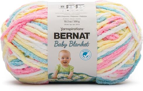 Bernat BABY BLANKET BB Baby Sand Yarn - عبوة واحدة بوزن 10.5 أونصة/300 جرام - بوليستر - #6 ضخمة للغاية - 220 ياردة - حياكة/كروشيه in Saudi Arabia