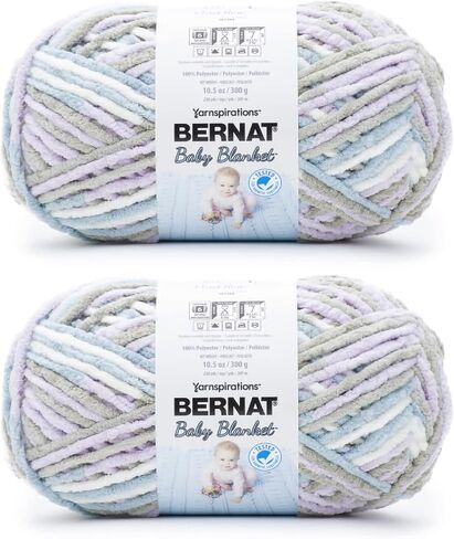 Bernat BABY BLANKET BB Baby Sand Yarn - عبوة واحدة بوزن 10.5 أونصة/300 جرام - بوليستر - #6 ضخمة للغاية - 220 ياردة - حياكة/كروشيه in Saudi Arabia