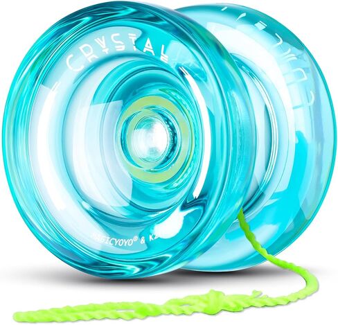 MAGICYOYO K2 Crystal Yoyo احترافية سريعة الاستجابة للأطفال المبتدئين، يويو ثنائي الغرض مع محمل يويو إضافي غير مستجيب للمتقدم + 12 خيط يويو + أداة إزالة + حقيبة تخزين (أخضر) in Kuwait