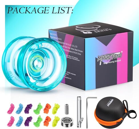 MAGICYOYO K2 Crystal Yoyo احترافية سريعة الاستجابة للأطفال المبتدئين، يويو ثنائي الغرض مع محمل يويو إضافي غير مستجيب للمتقدم + 12 خيط يويو + أداة إزالة + حقيبة تخزين (أخضر) in Kuwait