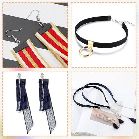 150 قطعة من أطراف تجعيد الشعر لصنع المجوهرات، مشابك نهاية سوار بمشبك شريطي وأطراف مجعدة ومشابك تثبيت جلدية لحرف خلخال يدوية (بندقية سوداء، 5 مقاسات) in Kuwait