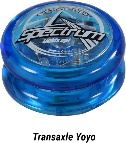 Yomega Spectrum - تضيء لعبة Fireball Transaxle YoYo مع مصابيح LED للعب خدعة السلسلة المتوسطة والمتقدمة والمحترفة + سلسلتين إضافيتين وضمان لمدة 3 أشهر (شفاف) in Kuwait