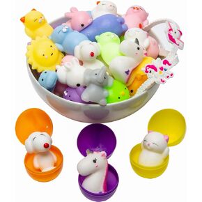 Toy Filled Easter Eggs Filled with Toys Inside 12Pcs Prefilled Easter Eggs Plastic, Stuffed Eggs Birthday Gift Easter Party Favors, Easter Egg Treats, Classroom Prize Girls Boys Teens Kids