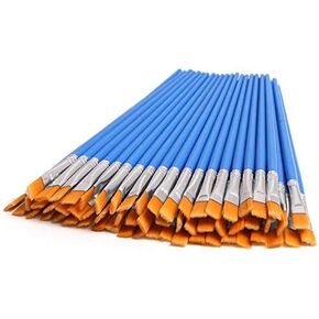 DECYOOL 60 Pcs Paint Brushes, Round Flat Small Brush Bulk for Painting in Kuwait