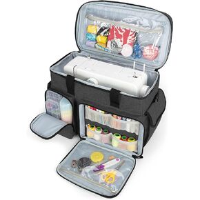 CURMIO Sewing Machine Case, Universal Travel Bag Compatible for Singer, Brother, Janome and most standard sewing machines, Purple(Bag Only)