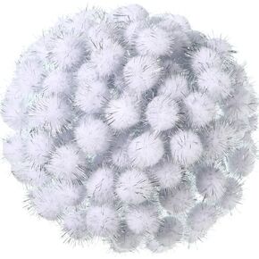 1000 Pieces Glitter Pom Poms 0.6 Inch Fuzzy Pompoms Arts and Crafts Balls for Hobby Supplies and Craft DIY Material (Fruit Green)