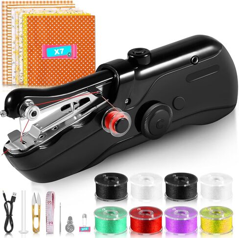 Handheld Sewing Machine Kit Battery Operated Stitching Machine with USB Cable Fast Stitch Portable Sewing Machine for Beginners Mini Electric Sewing Machine for DIY Home Travel in Kuwait