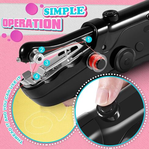 Handheld Sewing Machine Kit Battery Operated Stitching Machine with USB Cable Fast Stitch Portable Sewing Machine for Beginners Mini Electric Sewing Machine for DIY Home Travel in Kuwait