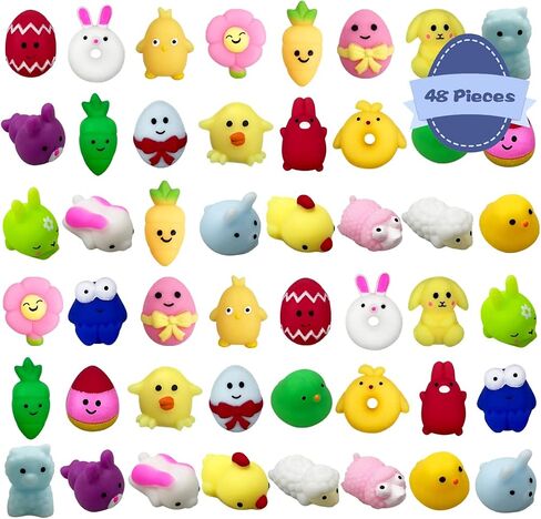 Pinkiwine 48 PCS Halloween Mochi Squishy Toys Squishies Halloween Toys for Kids Girls Boys Halloween Party Favors Halloween Treat Bags Gifts in Kuwait