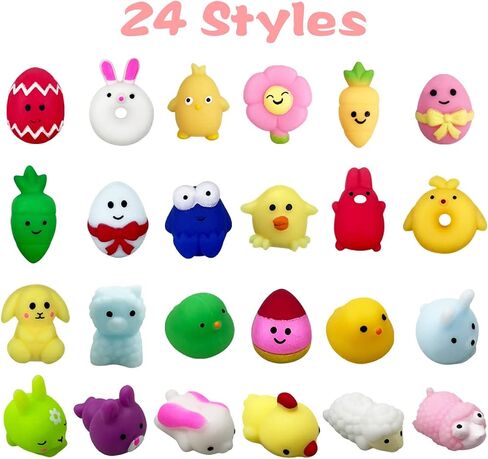 Pinkiwine 48 PCS Halloween Mochi Squishy Toys Squishies Halloween Toys for Kids Girls Boys Halloween Party Favors Halloween Treat Bags Gifts in Kuwait