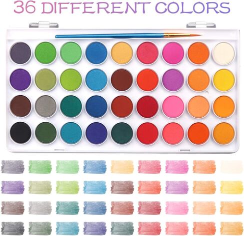 مجموعة ألوان مائية من آرويك، مع طلاء ألوان مائية، 36 لونًا، ومجموعة مكونة من 10 فرش بأحجام مختلفة، أفضل هدية للمبتدئين والأطفال ومحبي الفن. in Kuwait