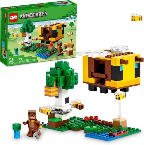 LEGO Minecraft The Bee Cottage 21241 Building Set - Construction Toy with Buildable House, Farm, Baby Zombie, and Animal Figures, Game Inspired Stocking Stuffer Idea for Boys and Girls Ages 8 and Up in Saudi Arabia