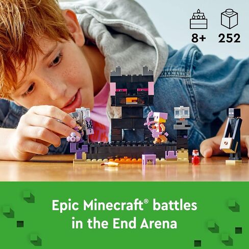 LEGO Minecraft The End Arena 21242, Player-vs-Player Battle Playset with Lava, Ender Dragon and Enderman Figures, Action Toys for Kids 8 Plus Years Old in Saudi Arabia
