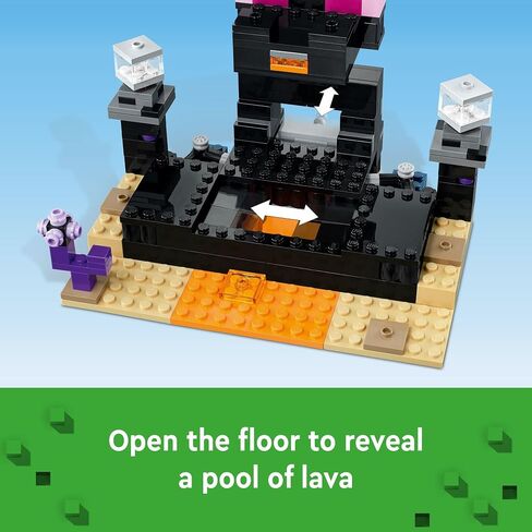LEGO Minecraft The End Arena 21242, Player-vs-Player Battle Playset with Lava, Ender Dragon and Enderman Figures, Action Toys for Kids 8 Plus Years Old in Saudi Arabia