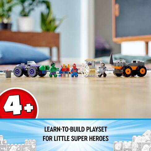 LEGO Marvel Hulk vs. Rhino Monster Truck Showdown 10782, Toy for Kids, Boys and Girls Ages 4 and Up with Spider-Man Minifigure, Stocking Stuffer Idea Inspired by Spidey and His Amazing Friends in Saudi Arabia