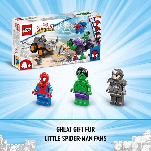 LEGO Marvel Hulk vs. Rhino Monster Truck Showdown 10782, Toy for Kids, Boys and Girls Ages 4 and Up with Spider-Man Minifigure, Stocking Stuffer Idea Inspired by Spidey and His Amazing Friends in Saudi Arabia