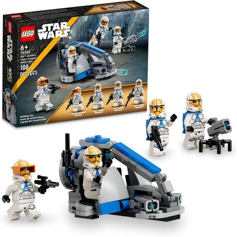 مجموعة ألعاب البناء من Lego Star Wars 332nd Ahsoka's Clone Trooper Battle Pack 75359 مع 4 شخصيات من حرب النجوم بما في ذلك Clone Captain Vaughn، لعبة Star Wars للأطفال من سن 6 إلى 8 سنوات أو أي من محبي Clone Wars in Saudi Arabia