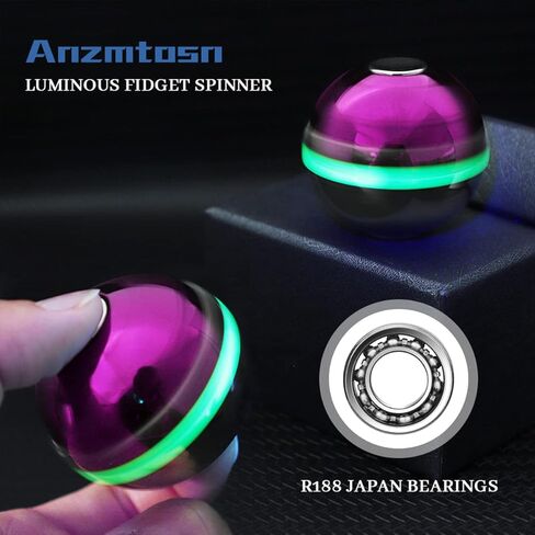 Cool Stress Ball Fidget Spinner Toys Metal, Ball Finger Hand Spinner Gifts for Kids Adults, Sensory Fingertip Gyro Toys Spinning for Anti Anxiety Stress Relief, Desk Toys for School Office in Kuwait