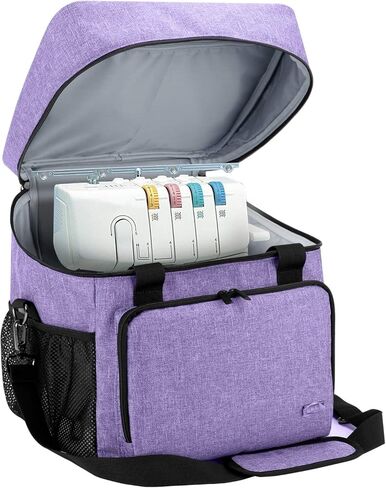 LUXJA Serger Machine Carrying Case with Bottom Wooden Board, Gray in Kuwait