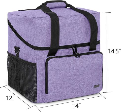 LUXJA Serger Machine Carrying Case with Bottom Wooden Board, Gray in Kuwait