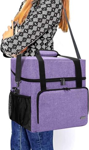 LUXJA Serger Machine Carrying Case with Bottom Wooden Board, Gray in Kuwait