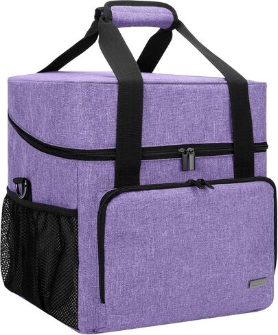 LUXJA Serger Machine Carrying Case with Bottom Wooden Board, Gray in Kuwait