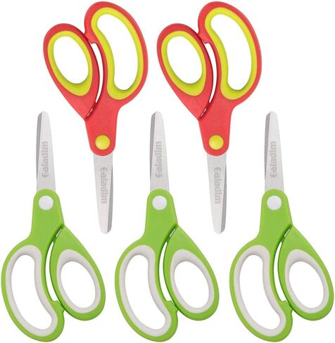 Left-handed Kids Scissors by Galadim (Pack of 5, Rounded-tip, 5.2-Inch) - Lefty Soft Touch Blunt School Student Scissors Shears GD-018-J in Kuwait