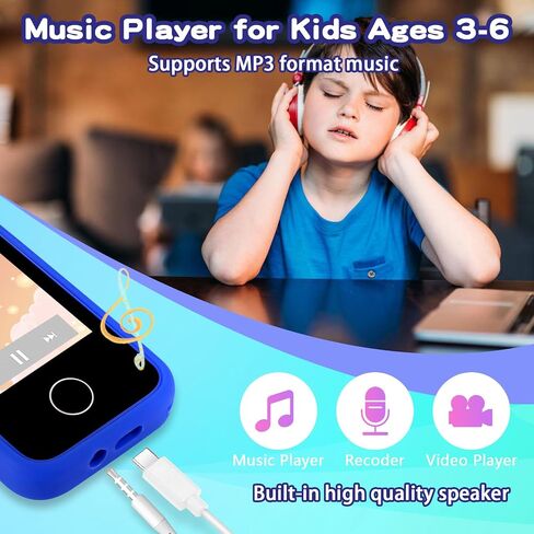 Nikuku Kids الهاتف الذكي للأولاد ديناصور ألعاب الأطفال 3-5 هواتف محمولة مع كاميرا تعمل باللمس مشغل MP3 تعلم اللعب لعبة الهاتف الذكي عيد الميلاد هدايا عيد الميلاد أفكار العمر 3 4 5 6 7 8 9 سنوات (أزرق) in Kuwait