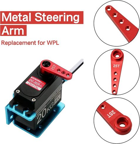 Mxfans Alloy WPL1627R ترقية 25T ذراع توجيه معدني ل WPL RC1: 16 سيارة DIY in Saudi Arabia