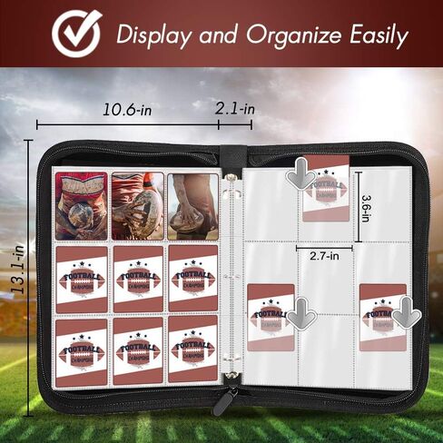 900 Pockets Baseball Card Sleeves Binder for Trading Card, Baseball Card Sleeves Card Holder Album Protectors Set Fit for Football Card, Baseball Card, Sport Card in Kuwait