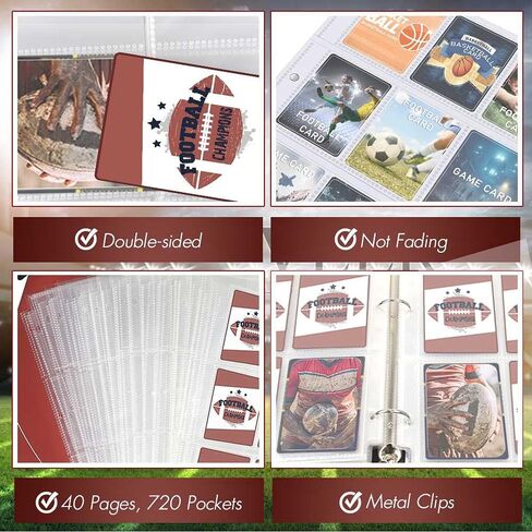900 Pockets Baseball Card Sleeves Binder for Trading Card, Baseball Card Sleeves Card Holder Album Protectors Set Fit for Football Card, Baseball Card, Sport Card in Kuwait