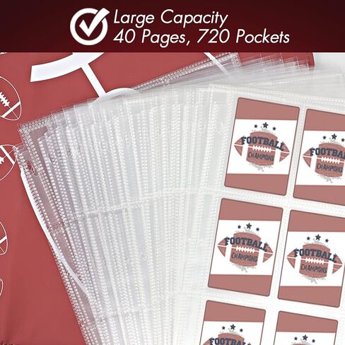 900 Pockets Baseball Card Sleeves Binder for Trading Card, Baseball Card Sleeves Card Holder Album Protectors Set Fit for Football Card, Baseball Card, Sport Card in Kuwait
