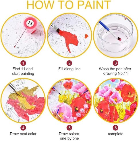 دي واي دي جوي مجموعة رسم بالارقام للبالغين والاطفال، مجموعات رسم ذاتية الصنع - سيارة ملونة 12 انش × 16 انش مع حامل خشبي in Kuwait