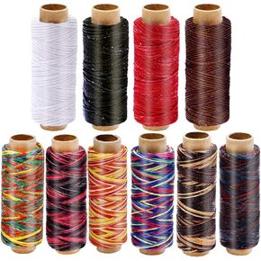 Waxed Thread Cord 480 Yards,15 Colors Waxed Thread, Leather Sewing Waxed Thread for Bookbinding,Hand Sewing, Carpet Thread, 32 Yards Per Color（ColorA）