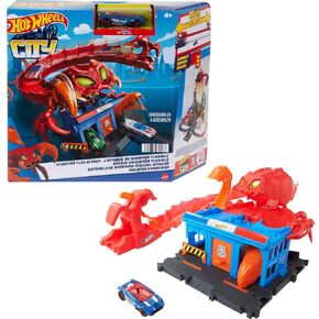 Hot Wheels Toy Car Track Set City Scorpion Flex Attack & 1:64 Scale Car, Bendable Tail Extends 2.5 Ft., Connects to Other Sets in Saudi Arabia