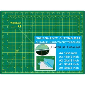 WORKLION Self Healing Cutting Mat: 24 x 36 inch Large Double Sided 5-Layer Gridded PVC Cut Mat for Sewing & Quilting & Scrapbooking & Arts and Crafts Projects (Green/Black)… in Saudi Arabia