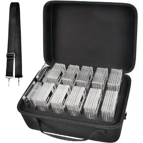 Graded Card Storage Box Compatible with 66+ BGS PSA FGS Graded Sports Trading Cards, Slab Card Case Holder Organizer for Baseball/MTG with 34 Custom Impact Absorbing Foam Slots - Black (Bag Only)