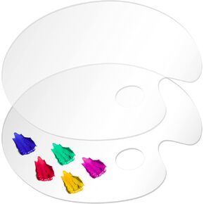 DUGATO Clear Acrylic Paint Palette, 2-Pack Oval Paint Trays, 15.7 x 11.8 in in Saudi Arabia