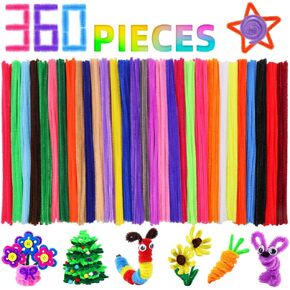 Pipe Cleaners Chenille Stems 1050 Pieces 30 Assorted Colors for Craft Arts Creative DIY Projects Decorations, 6mm x 12inch Fuzzy Colored Chenille Stem Sticks Set Craft Supplies for Kids and Adults