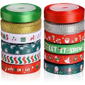 SANNIX 18 Rolls 90 Yards Valentine’s Day Ribbons Printed Grosgrain Satin Ribbons 3/8″ Wide DIY Craft Fabric for Valentines Wedding Anniversary Decorations Gift Wrapping