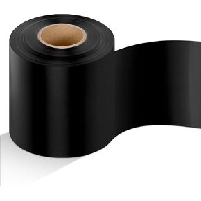 Outdoor Ribbon Poly Satin Ribbon Floral Craft Decoration Aspidistra Leaf Pattern Ribbon Easter Holiday Outdoor Decorating (Black, 4 Inch x 49 Yards)