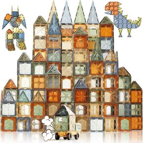 البلاط المغناطيسي Fodoss، مجموعة 102 قطعة من البلاط المغناطيسي ثلاثي الأبعاد المبتكرة، ألعاب بناء مغناطيسية للأطفال، تعلم العلوم والتكنولوجيا والهندسة والرياضيات وتشجيع اللعب الخيالي (102 قطعة مغناطيسية ثلاثية الأبعاد) in Kuwait