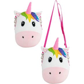 حقيبة كروس صغيرة من القطيفة الناعمة على شكل وحيد القرن من سكويش باديز للبنات، مقاس 9 بوصة in Kuwait